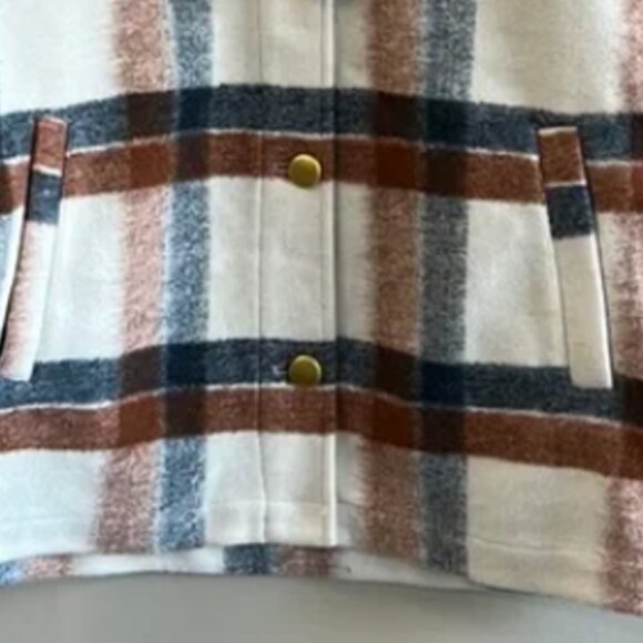 JOIE Plaid Shacket, Large, Oversized - Picture 3 of 4